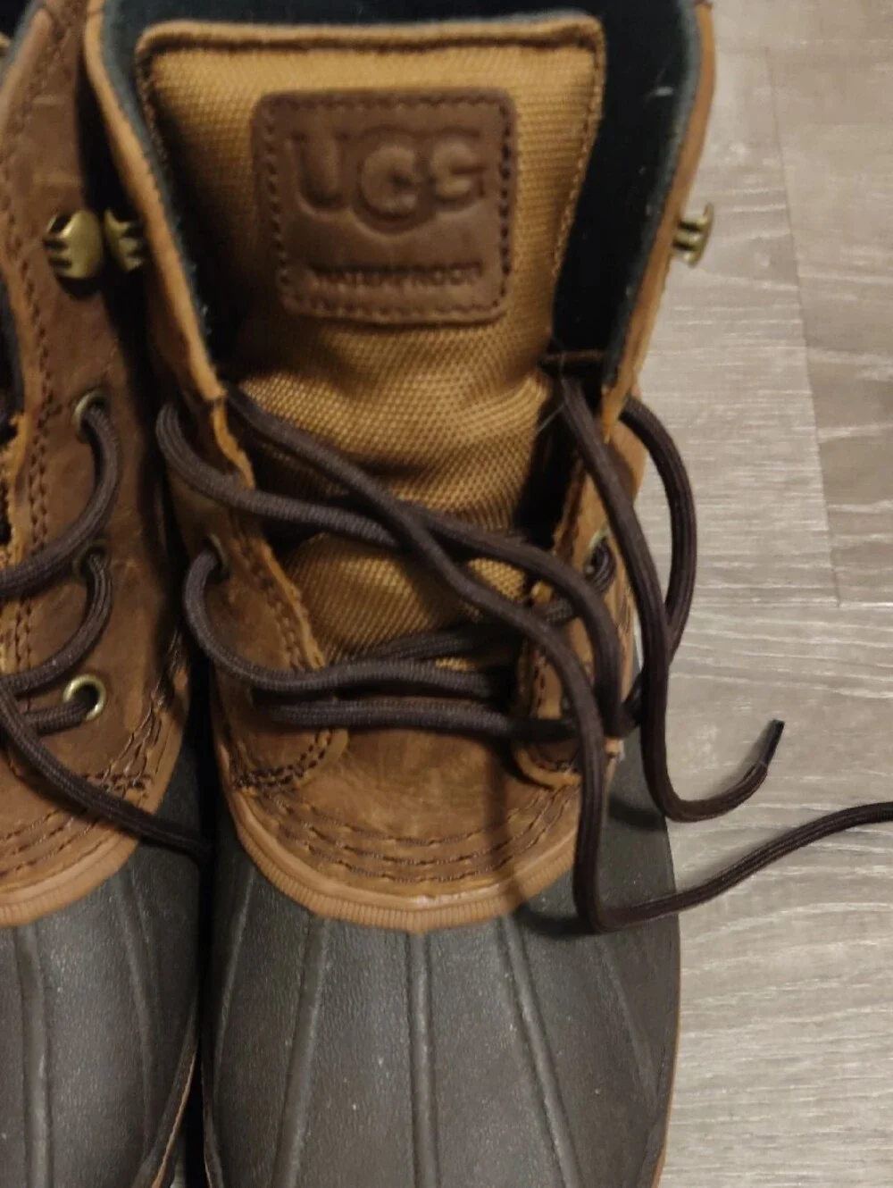 UGG Men's Brown and Black Waterproof Duck Boots